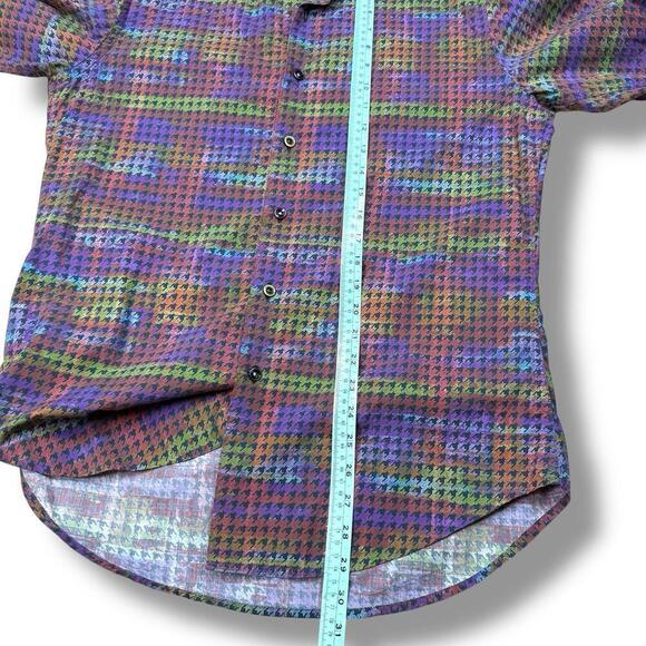 Robert Graham Button Up Shirt Classic Fit Multicolor Houndstooth Print Men Sz S - Picture 9 of 10